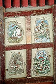 Ladakh - Hemis gompa, painted panels of the lower portico 